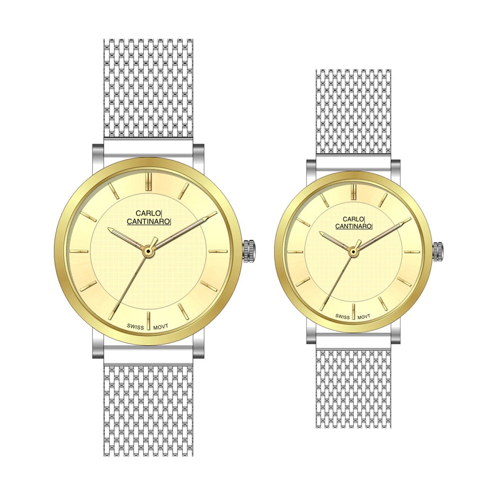 Carlo Cantinaro CC3001SM005 Partnerset Ladies Watch Mens Watch - Carlo Cantinaro CC3001SM005 Partnerset Ladies Watch Mens Watch